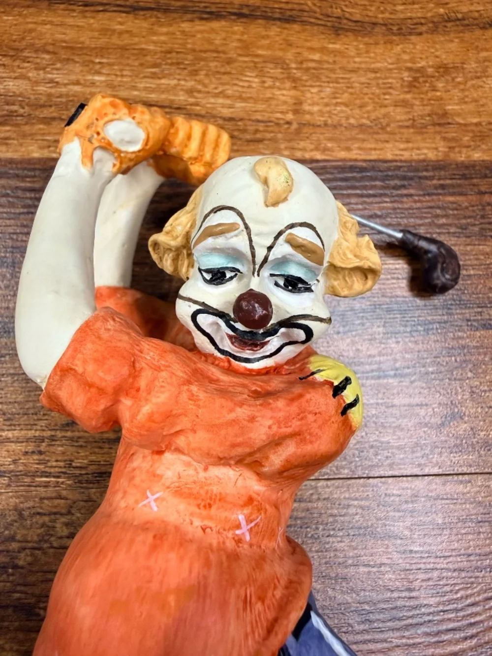 Golfing Clown Figurine